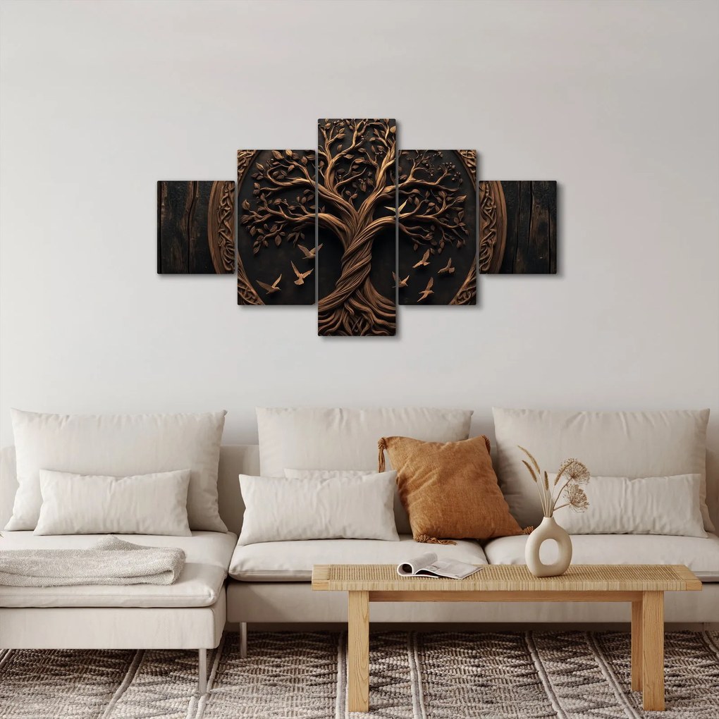 Obraz – Drewniane drzewo życia (125x70 cm)