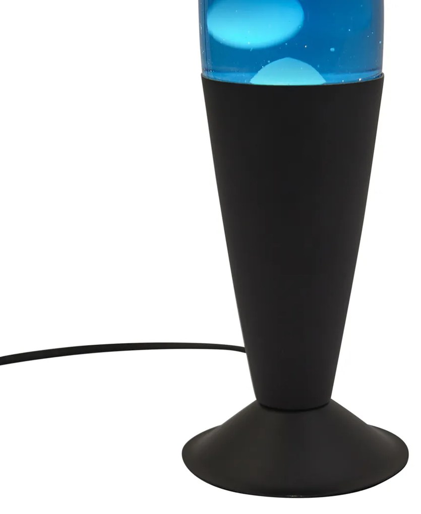 Lampa lawa niebieska z białym woskiem z diodą LED - Molten Lava Oswietlenie wewnetrzne