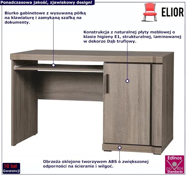 Biurko komputerowe dąb truflowy E2-R08