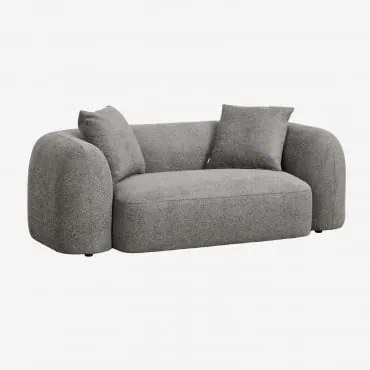 Sofa Coco 2-osobowa Z Tkaniny Szenilowej Granitowo-szara Gruba Tkanina Szenilowa - Sklum