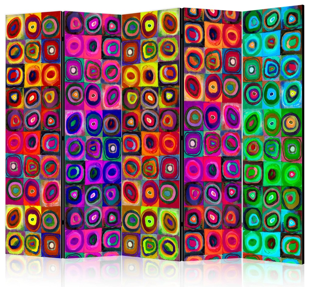 Parawan jednostronny Tła i desenie 225x172 cm 5-częściowy brązowy ARTGEIST B