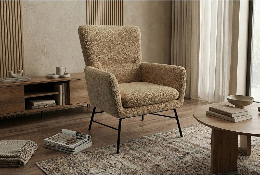 Nowoczesny fotel w kolorze brązowym-ponadczasowy styl