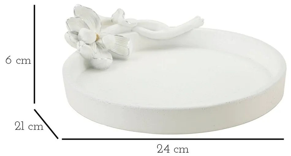 Taca dekoracyjna z żywicy polimerowej ø 21 cm Magnolia – Mauro Ferretti