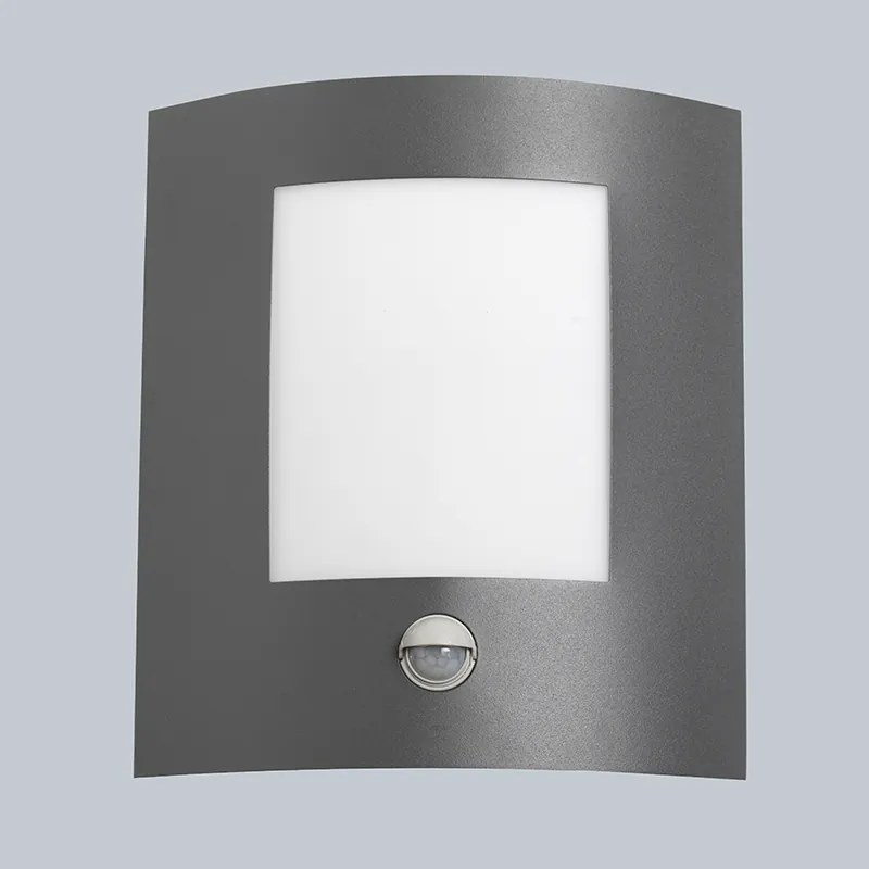 Zewnetrzna Lampa ścienna zewnętrzna antracytowa z czujnikiem ruchu IP44 - Emmerald 1 Nowoczesny Oswietlenie zewnetrzne