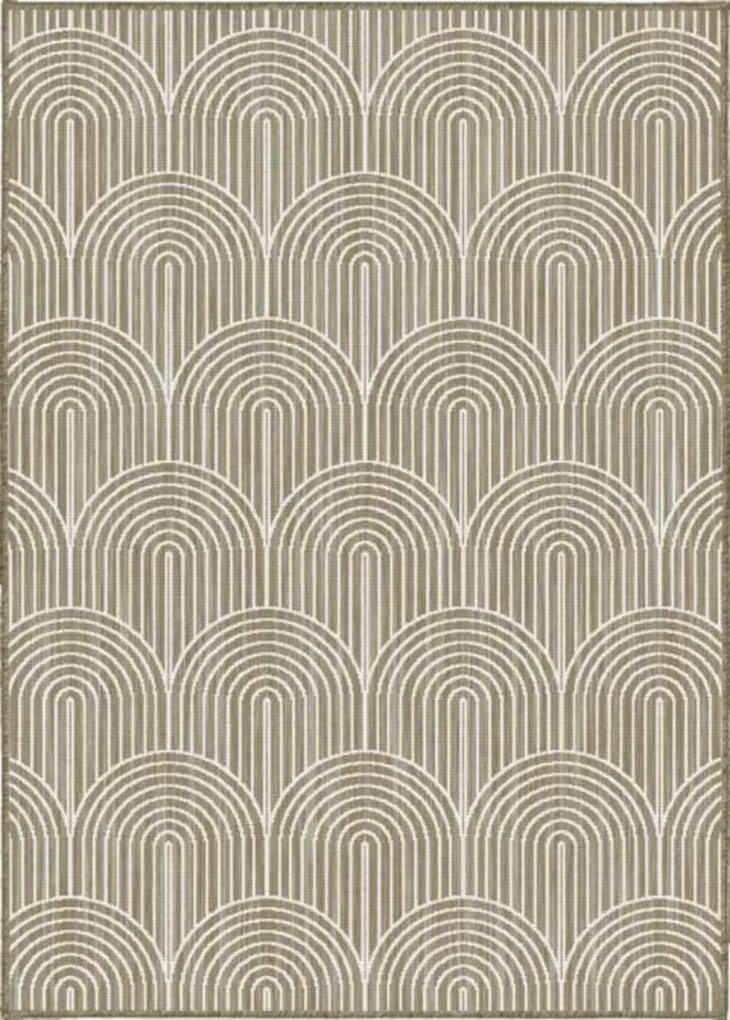 Dywan zewnętrzny dwustronny Pangli brązowo-kremowy 80 cm x 150 cm