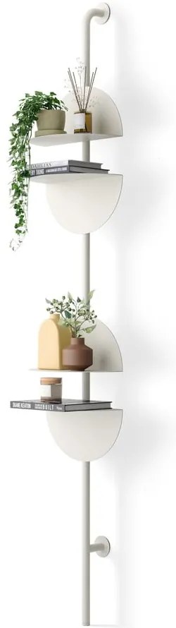 Metalowy modułowy system półek w matowym białym kolorze 27x203,5x35 cm Solis – Umbra