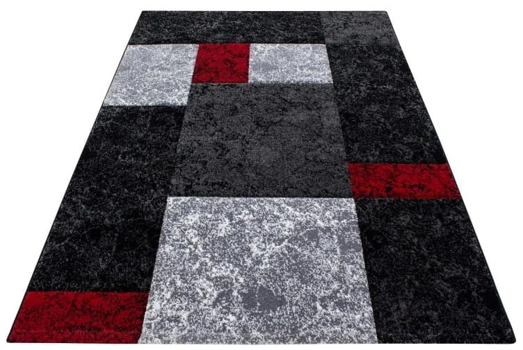 Dywan nowoczesny Hawaii 3D szaro-czarno-czerwony 200 cm x 290 cm
