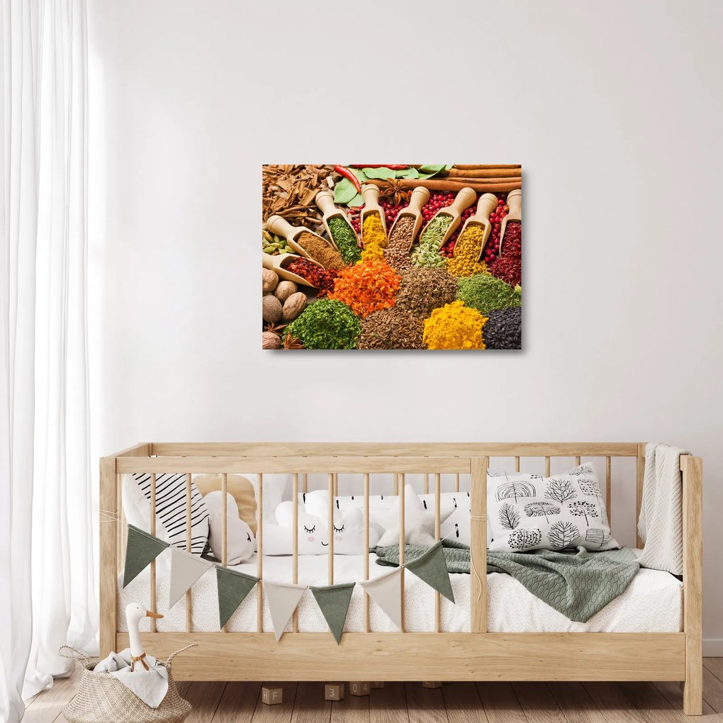 Obraz na szkle - Przyprawy z całego świata (70x50 cm)