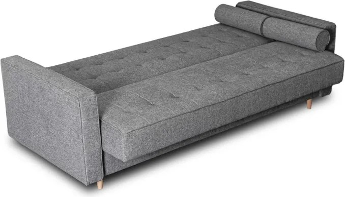 Sofa z Funkcją Spania MALTA Wersalka Rozkładana Dwuosobowa Szara Nowoczesna do Salonu