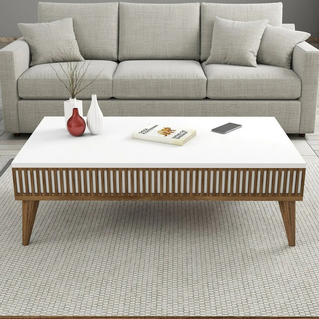 Stolik konferencyjny Mila White and Walnut