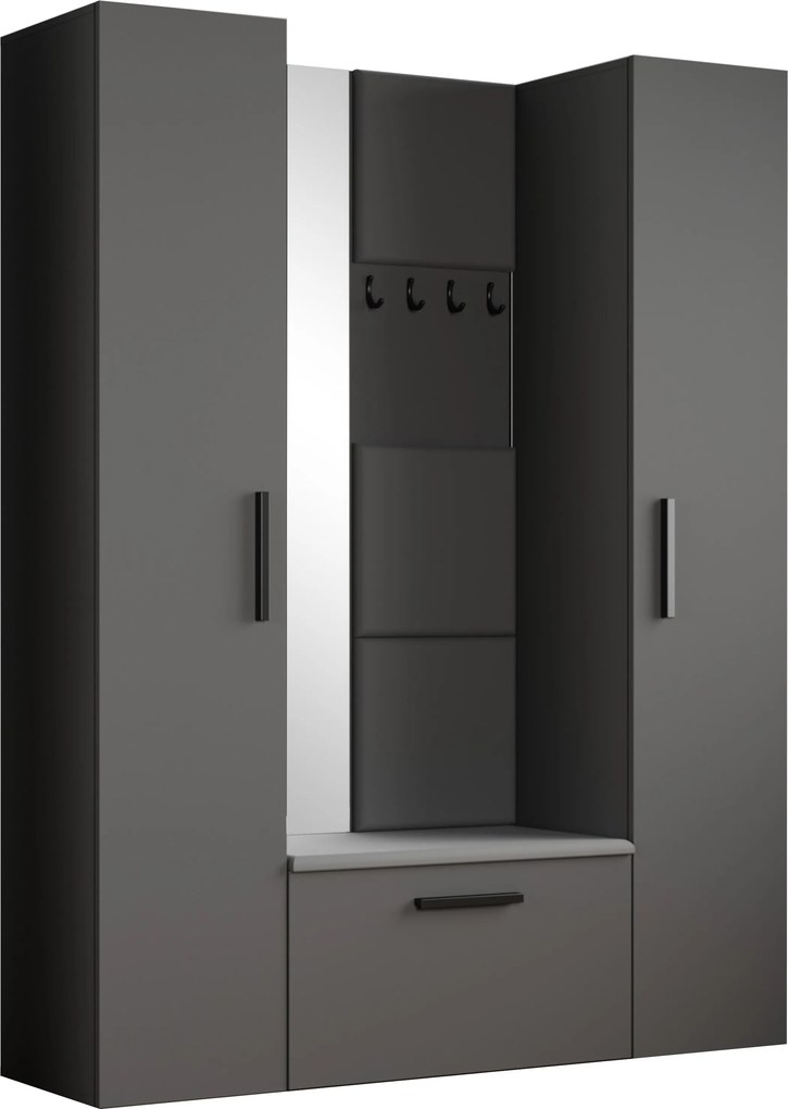 Masseno Garderoba MODULO 160,6/204/40 cm do Przedpokoju Nowoczesna Szara