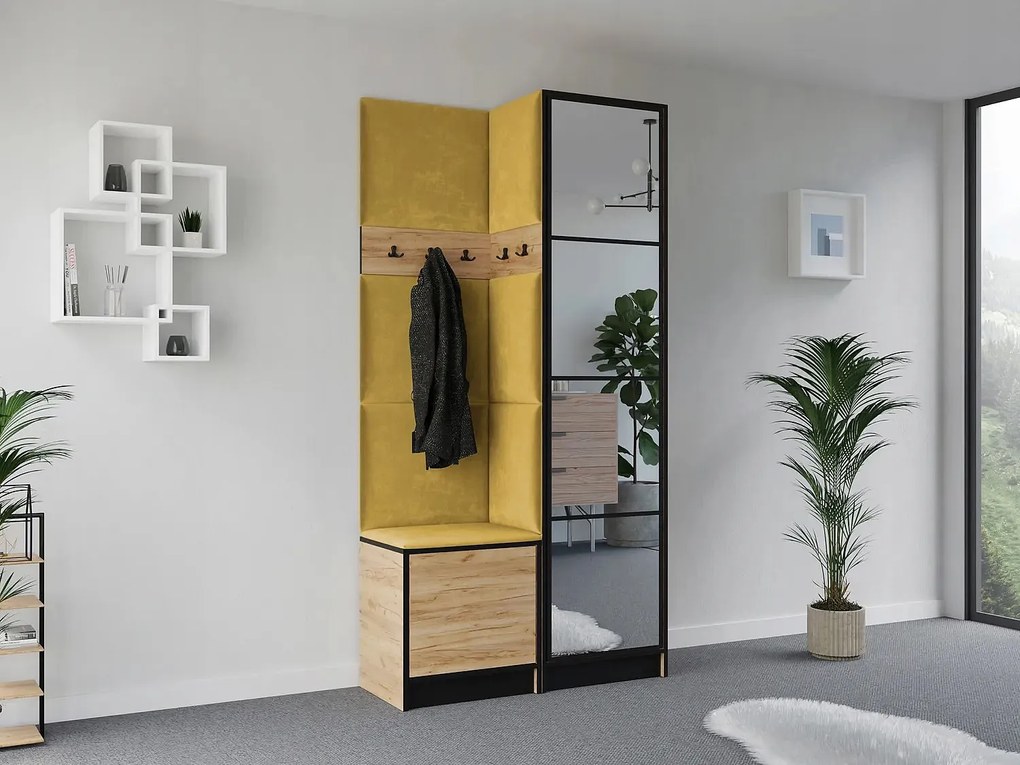 Garderoba EDEN 11 Dąb Craft Złoty + Żółty