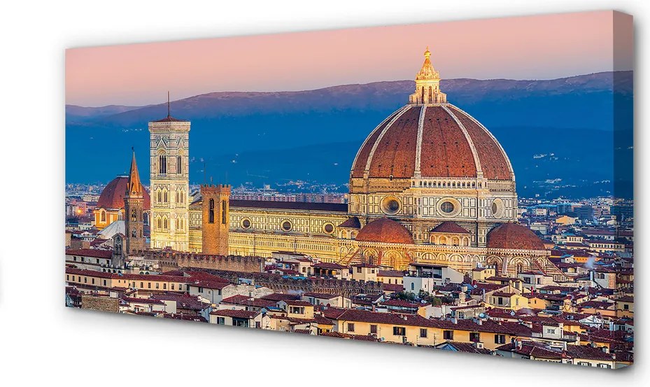 Obraz na płótnie Włoska Katedra w Nocnej Odsłonie