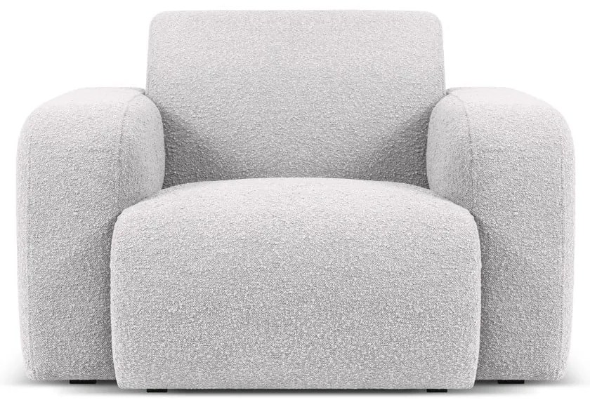 Jasnoszary fotel z materiału bouclé Molino – Micadoni Home