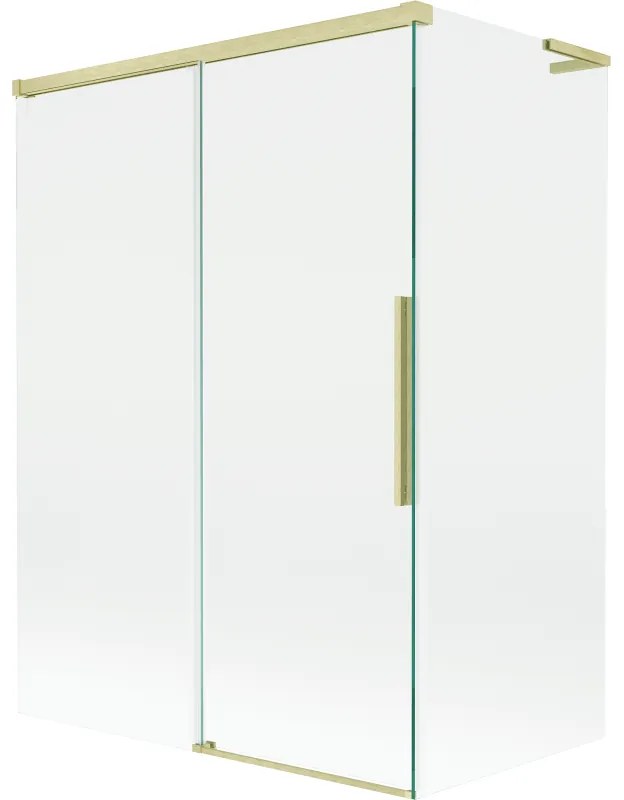 Mexen Rox L parawan nawannowy 2-skrzydłowy rozsuwany 120 + 70 x 150 cm, transparent, złoty szczotkowany - 8C9L-120-070-55-00