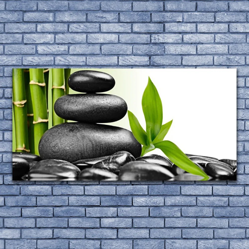 Obraz drukowany na płótnie Harmonia Natury: Kamienie i Liście