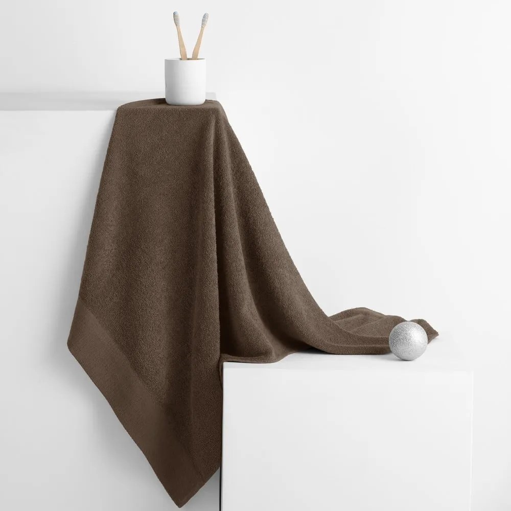 Brązowy bawełniany ręcznik frotte 30x50 cm Amari – Restilo