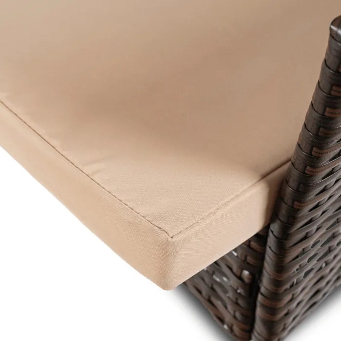 Zestaw Mebli Ogrodowych MORADO Stół i 4x Krzesło Brązowy/Beżowy Technorattan Nowoczesny