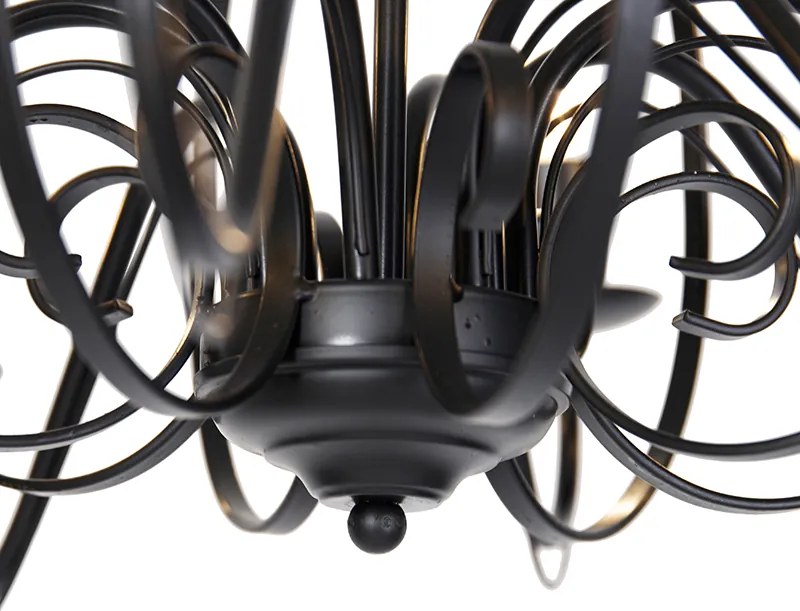 Klasyczny żyrandol czarny 8-świateł - Giuseppe