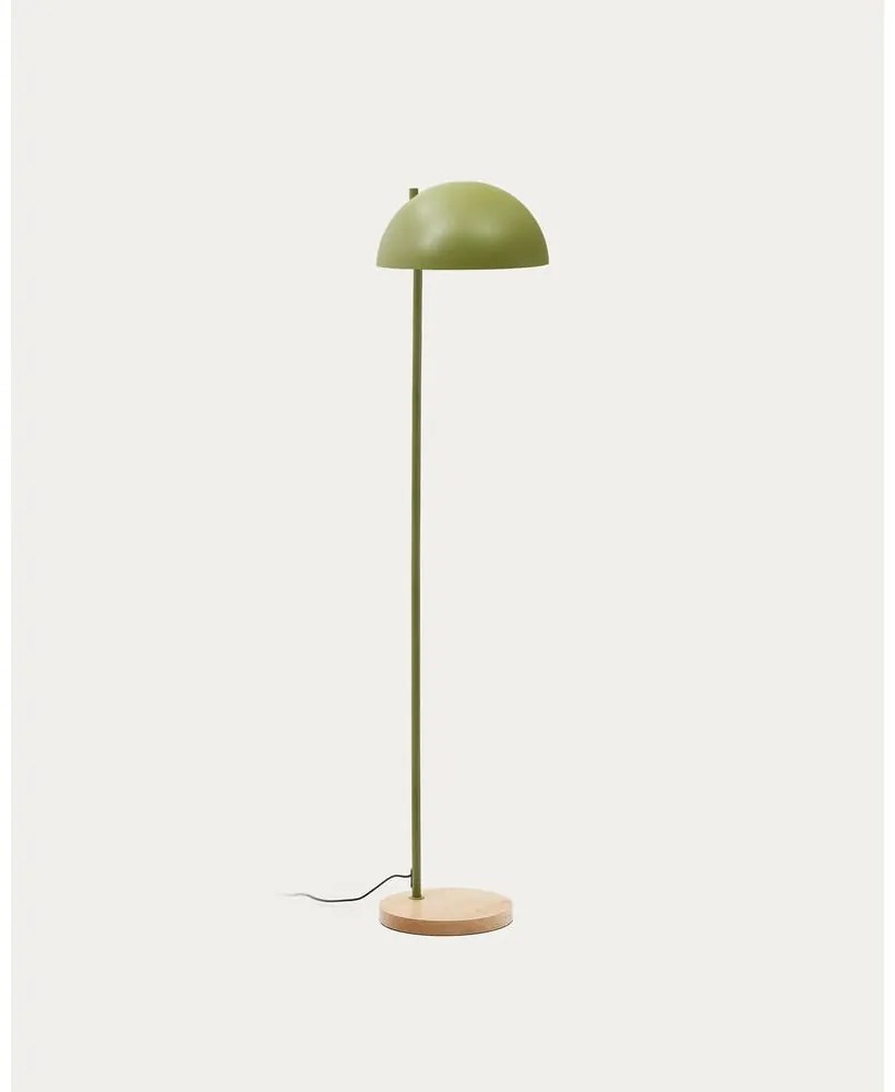 Zielona/w naturalnym kolorze lampa stojąca z metalowym kloszem (wysokość 150 cm) Catlar – Kave Home