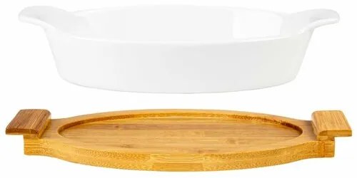 Florina Ceramiczna miska do zapiekania na tacce Modeno, 28,5 x 15 cm, S