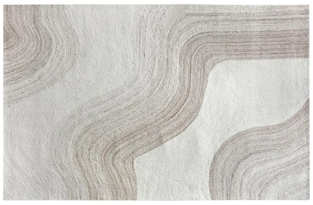 Dywan ręcznie tkany 100% wełny - 160 x 230 cm - 1800g/m2 - Beżowy i brązowoszary - AZARIA