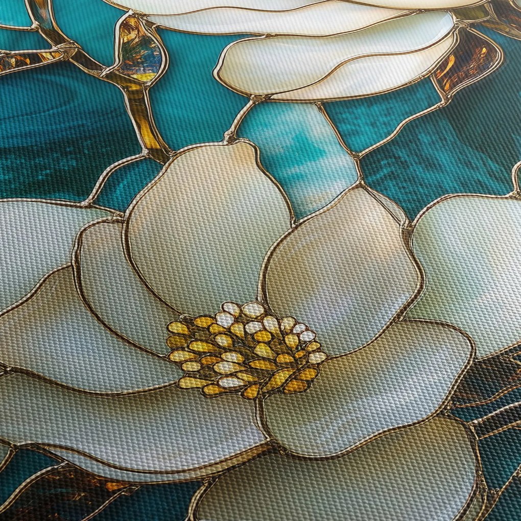 Obraz - Witraż z magnolią (125x70 cm)
