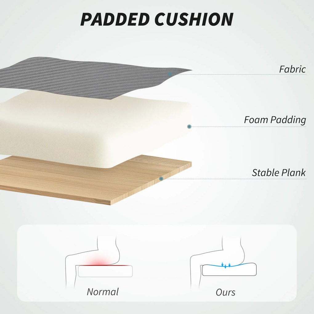 HOMCOM Krzesło biurowe, obrotowe, na kółkach, z oparciem z siatki, poduszką piankową, Szare