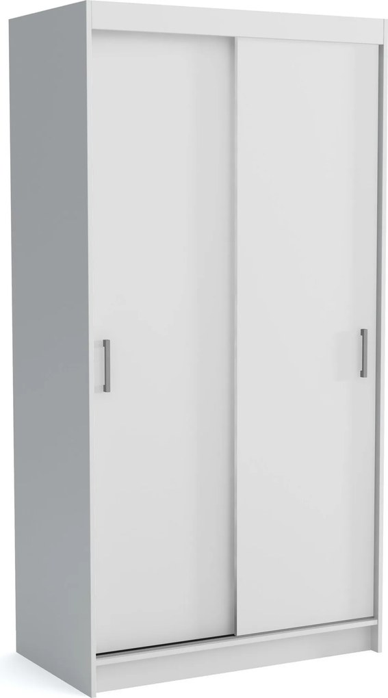 Szafa Przesuwna NICOLA 110 cm z Lustrem Szafa Dwudrzwiowa Biała