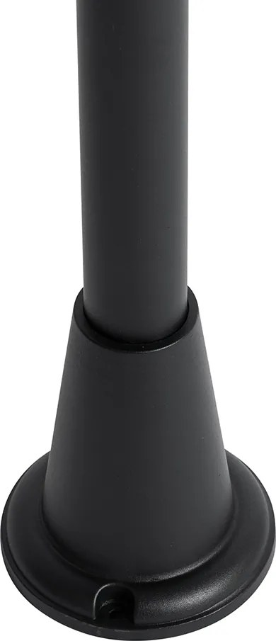 Stojąca lampa ogrodowa czarna z żebrowanym szkłem 100 cm IP44 - Charlois