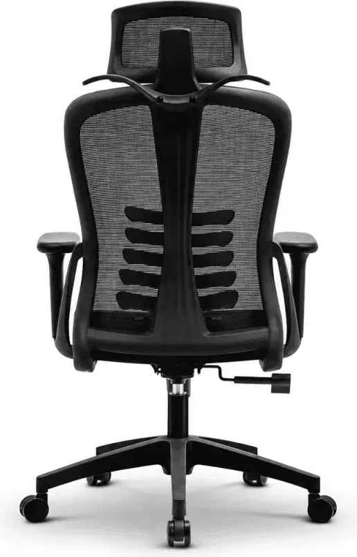 Ergonomiczny fotel burowy obrotowy Komoso – regulowany zagłówek, podłokietniki 3D