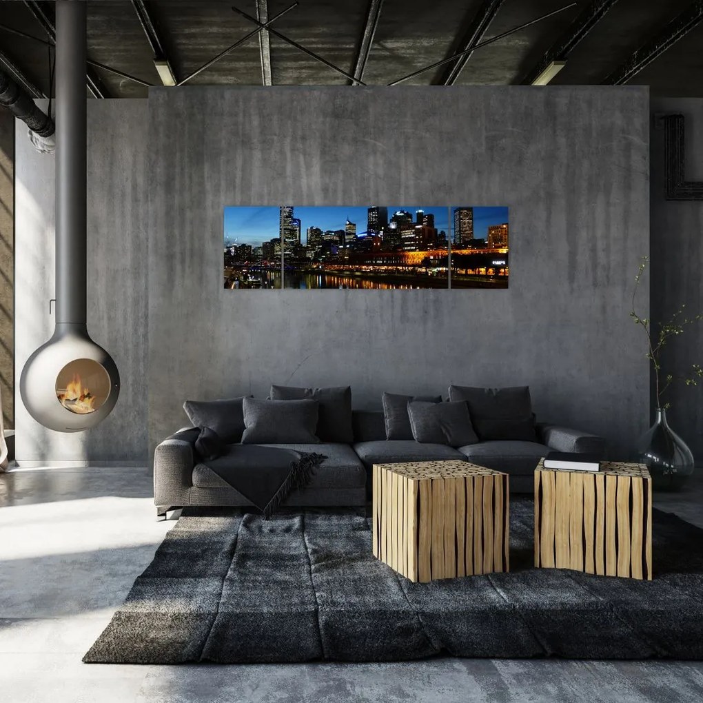 Obraz nocy w Melbourne (170x50 cm)