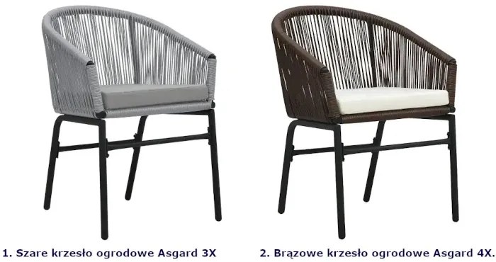 Zestaw 2 rattanowycvh antracytowych krzeseł ogrodowych E3-P14