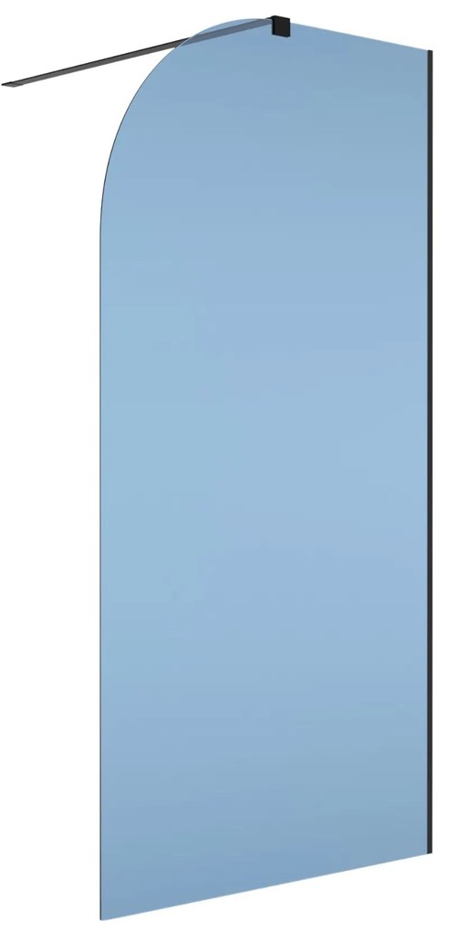 Ścianka prysznicowa WALK IN FIX niebieska półokrągła 8mm MOLIS NATURE blue moon MASSI |różne rozmiary : Kolor profili kabiny - złoty, Szerokość ścianki - 120 cm, Typ montażu - WALK in FIX (Do ściany)