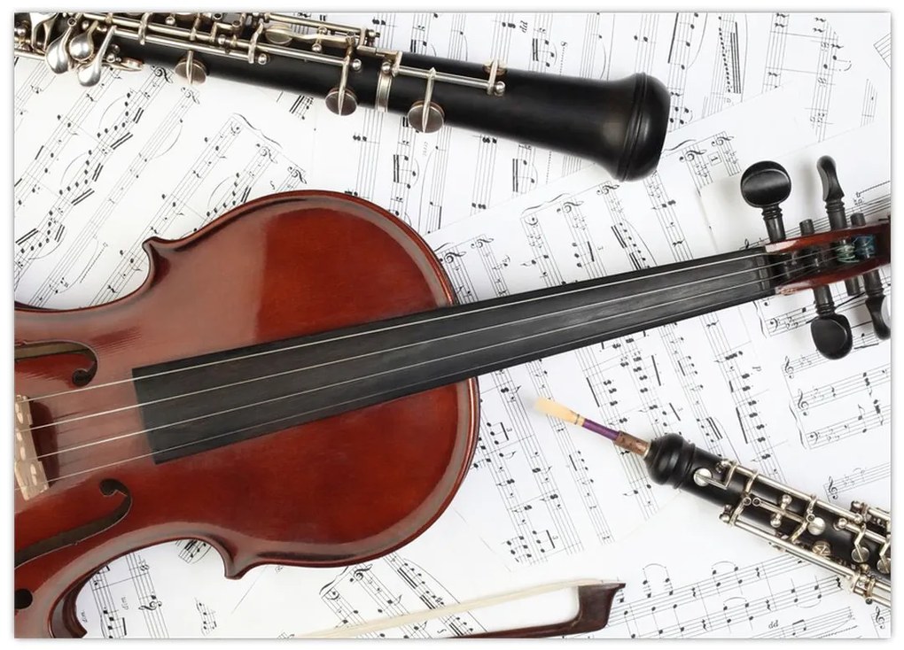Obraz na szkle - Instrumenty muzyczne (70x50 cm)