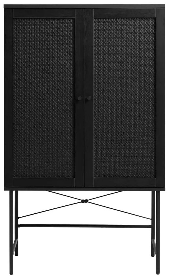 Czarna szafka w dekorze dębu 80x135 cm Pensacola – Unique Furniture