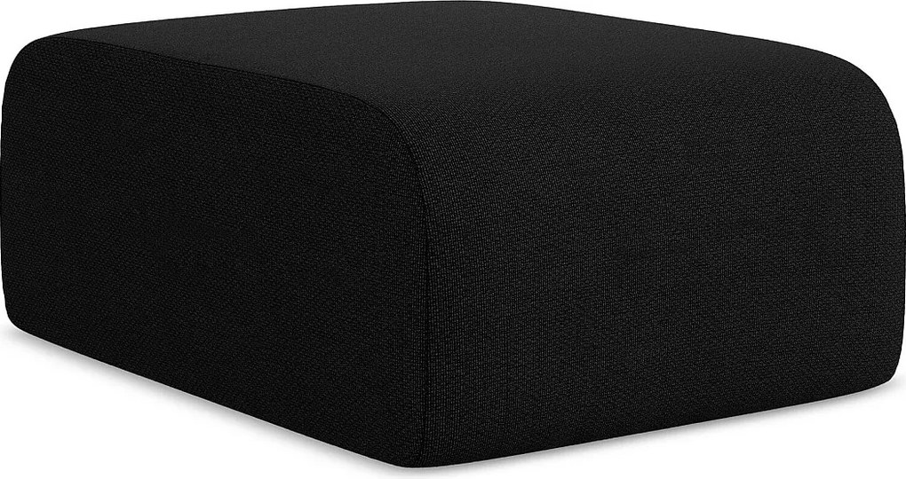 Pufa - z tkaniny bouclé - czarny - LANI