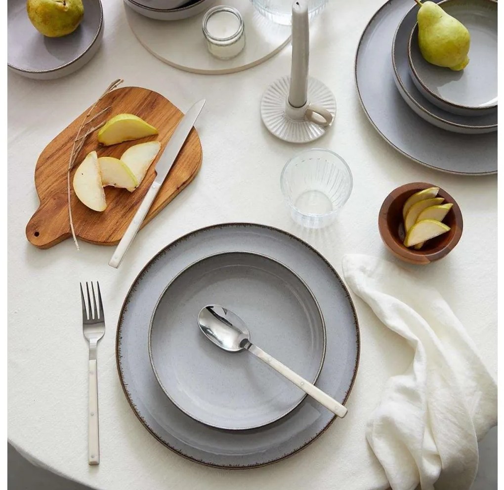 Zestaw obiadowy 18-częściowy, szary/porcelana