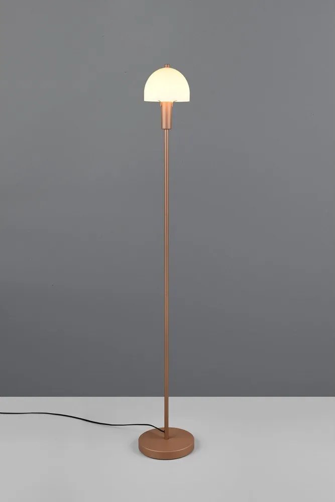 Lampa stojąca w kolorze brązu ze szklanym kloszem (wysokość 120 cm) Glenn – Reality