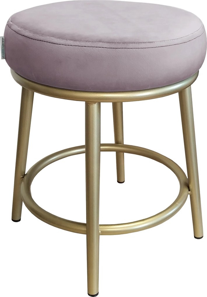 Taboret Ben tkanina Welur stelaż metalowy STOŁEK LOFT : Kolor Stelaża - Złoty, Kolor tkaniny - VELVET - MG55, Typ tkaniny - Velvet