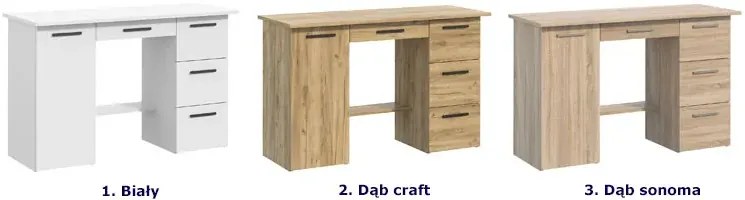 Skandynawskie Biurko Z Szufladami I Półkami Dąb Craft M1-M80