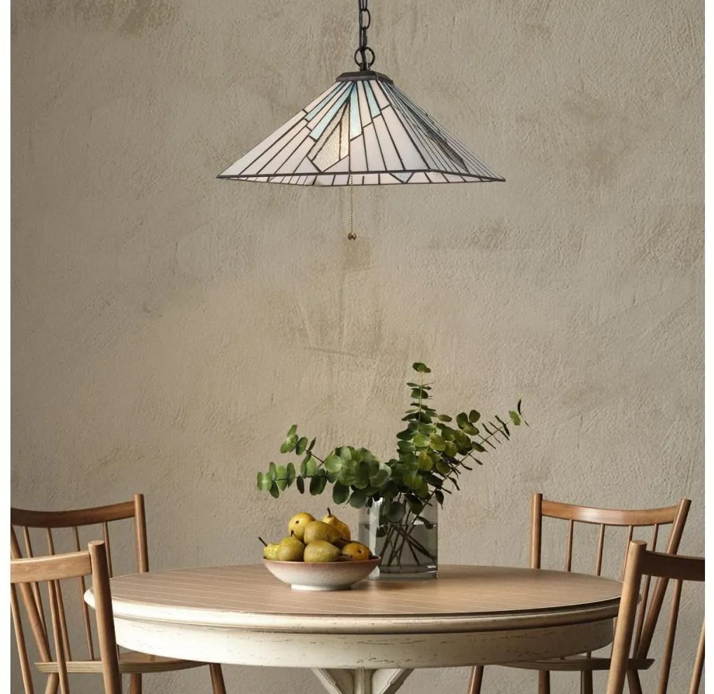 Elstead TF-ALDERLEY-P - Żyrandol Tiffany ALDERLEY na łańcuchu 1xE27/60W/230V