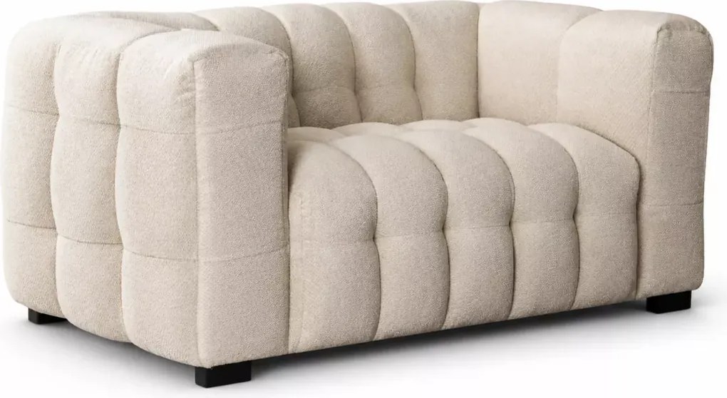 Kanapa dwuosobowa Droma kremowa – stylowa sofa z bawełnianym wypełnieniem