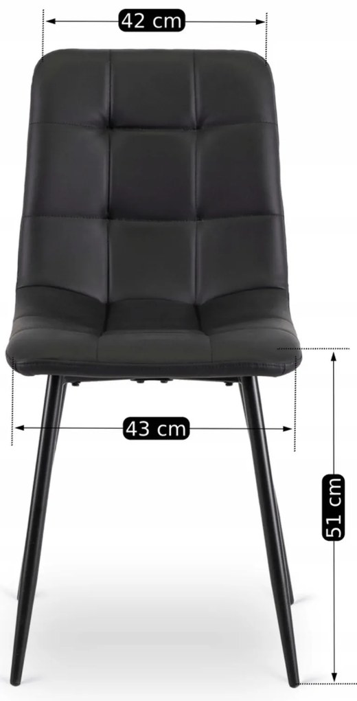 Krzesło z Ekoskóry DALVIN Czarne Nowoczesne Loft