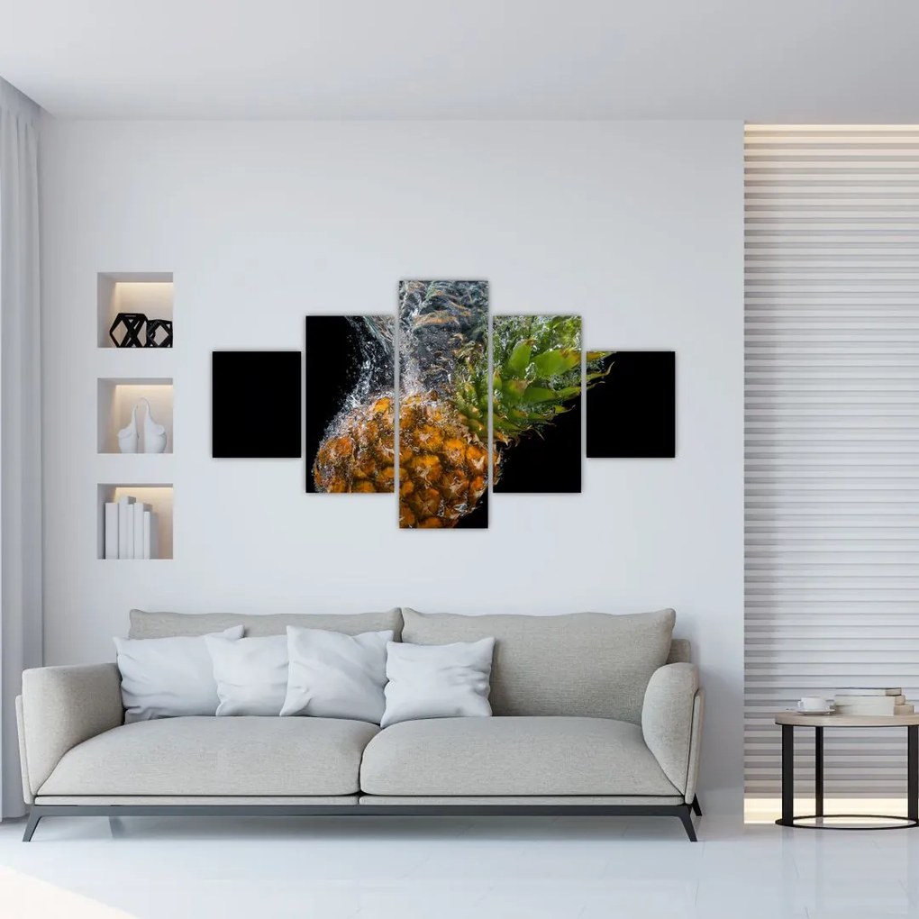 Obraz ananasa w wodzie (125x70 cm)