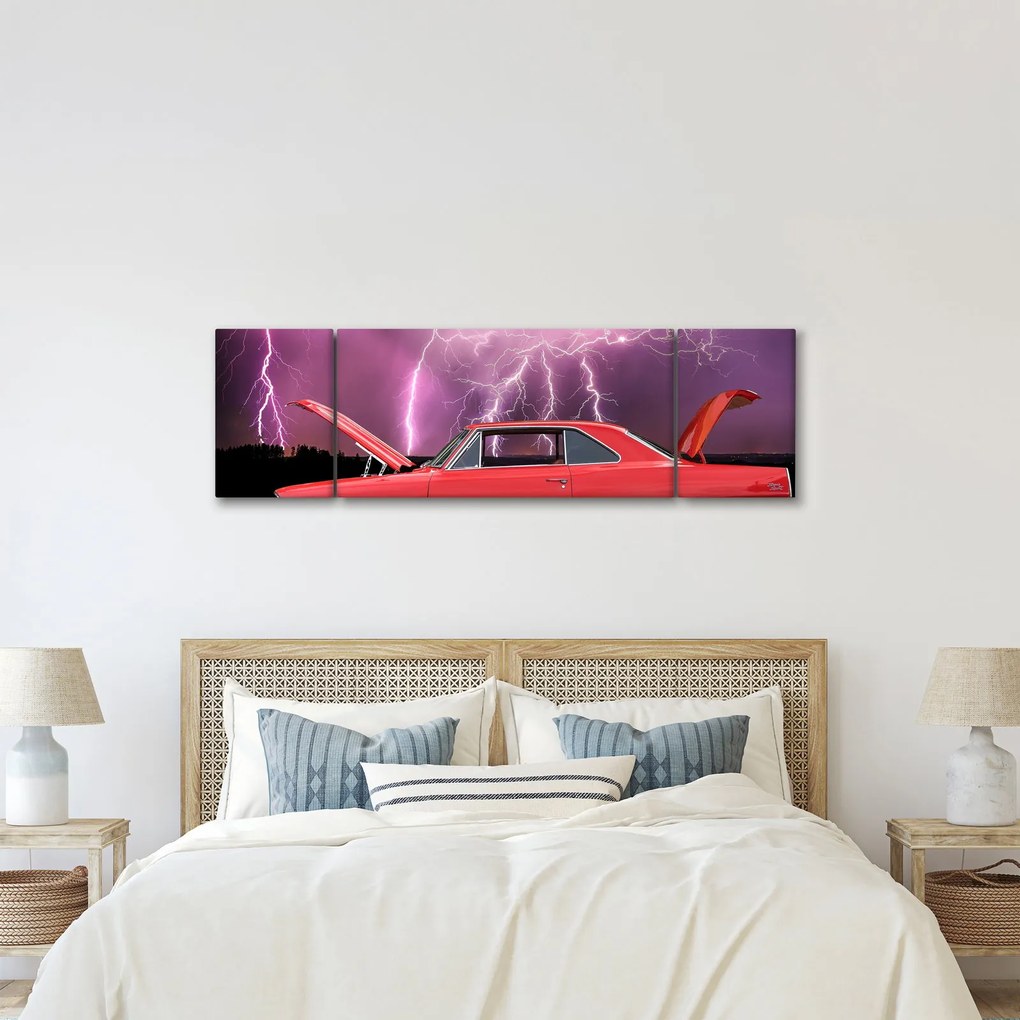 Obraz czerwonego auta (170x50 cm)