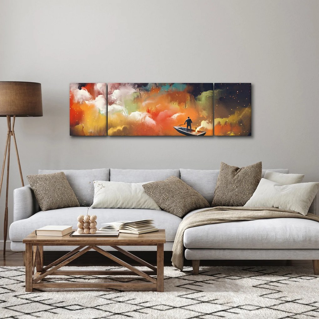 Obraz - człowiek unoszący się w kosmosie (170x50 cm)