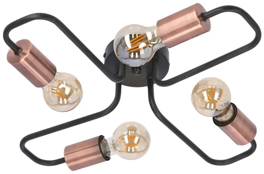 Czarna lampa sufitowa - K187 S7-H28