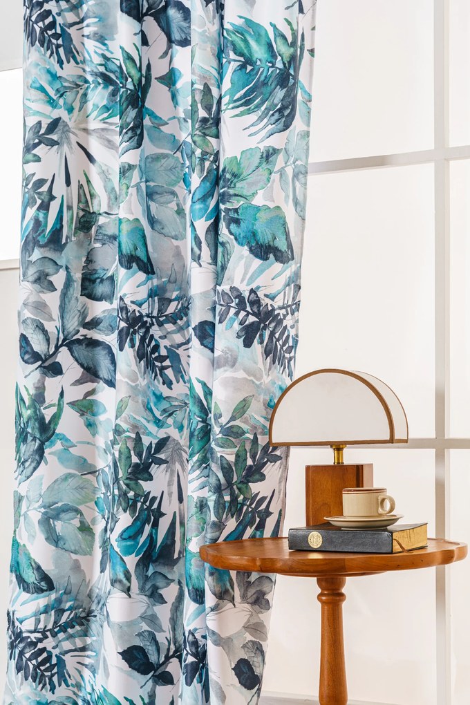 Designerska zasłona CORTINA 140x270 cm, wzorzysta Zawieszanie: Taśma z wiązaniami