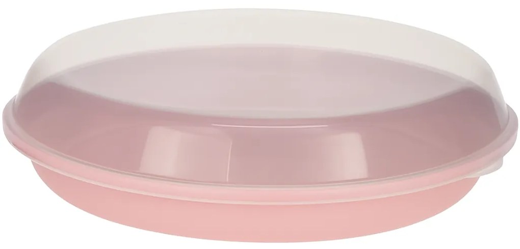 EH Plastikowa miska z pokrywką 35,5 x 8,5 cm,różowa